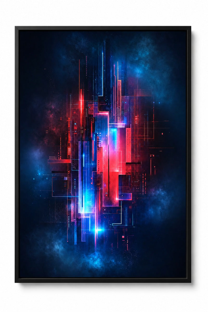 Abstract Circuitry in Glowing Shadows