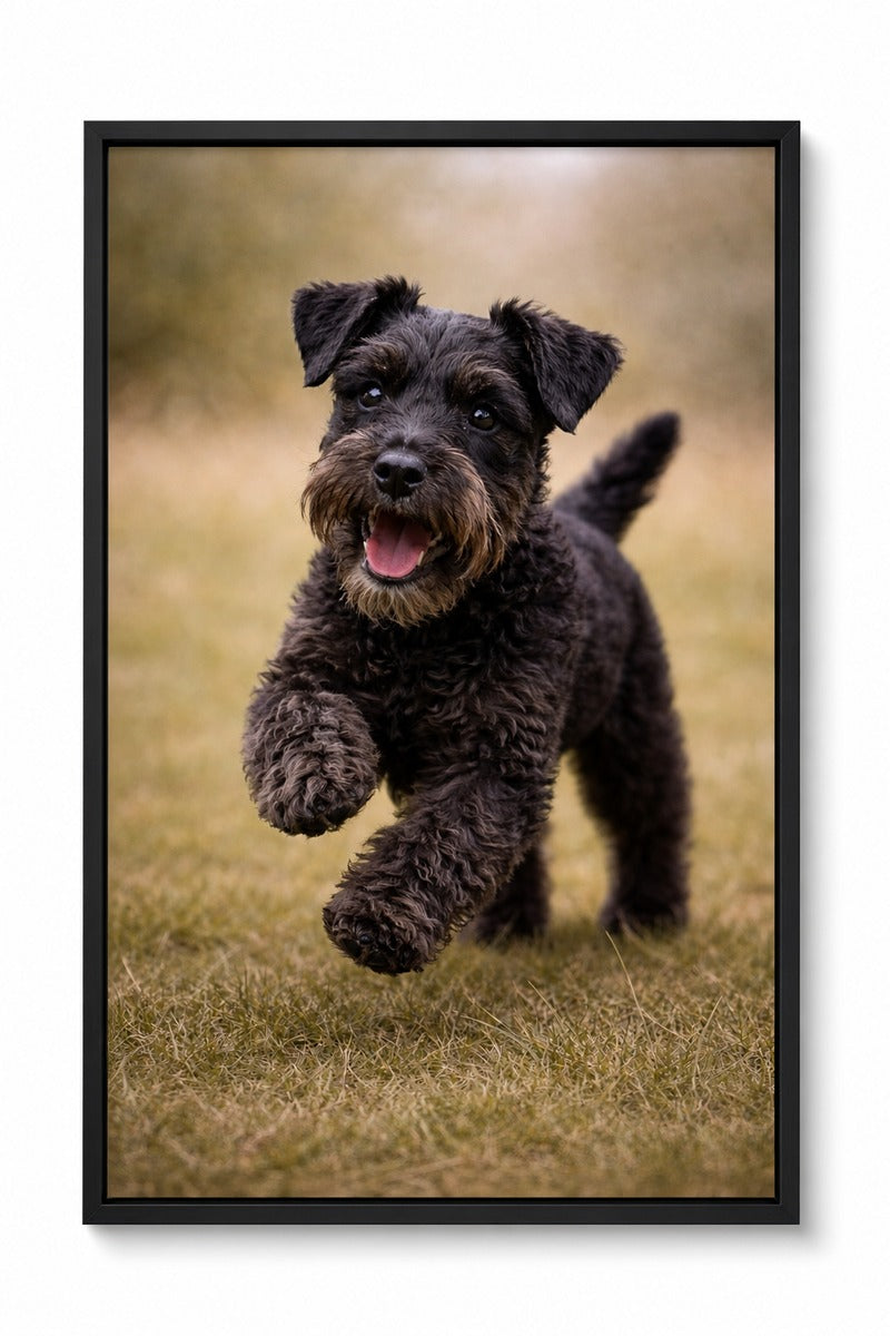 Black Miniature Schnauzer Puppy Play