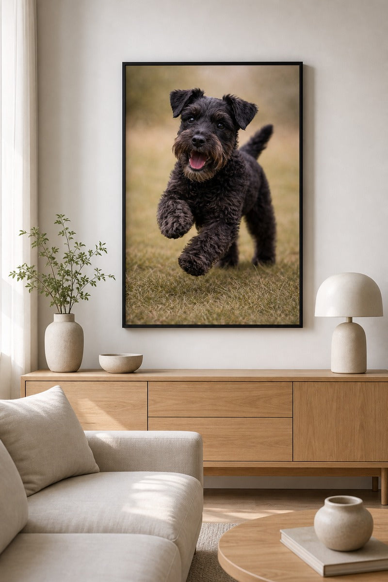 Black Miniature Schnauzer Puppy Play