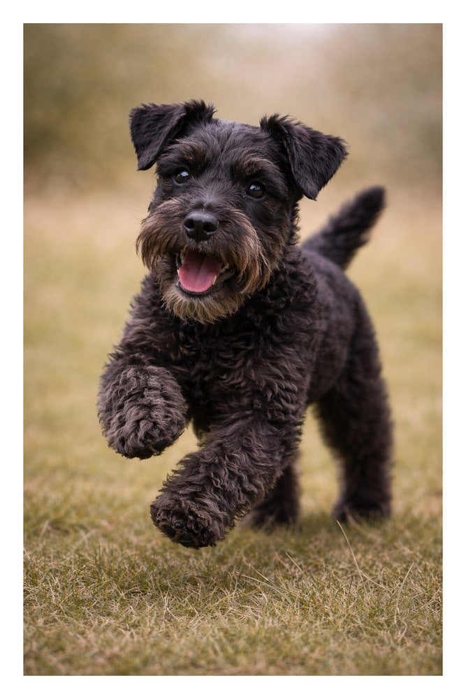 Black Miniature Schnauzer Puppy Play