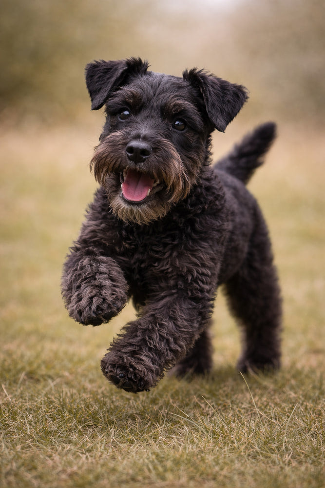 Black Miniature Schnauzer Puppy Play