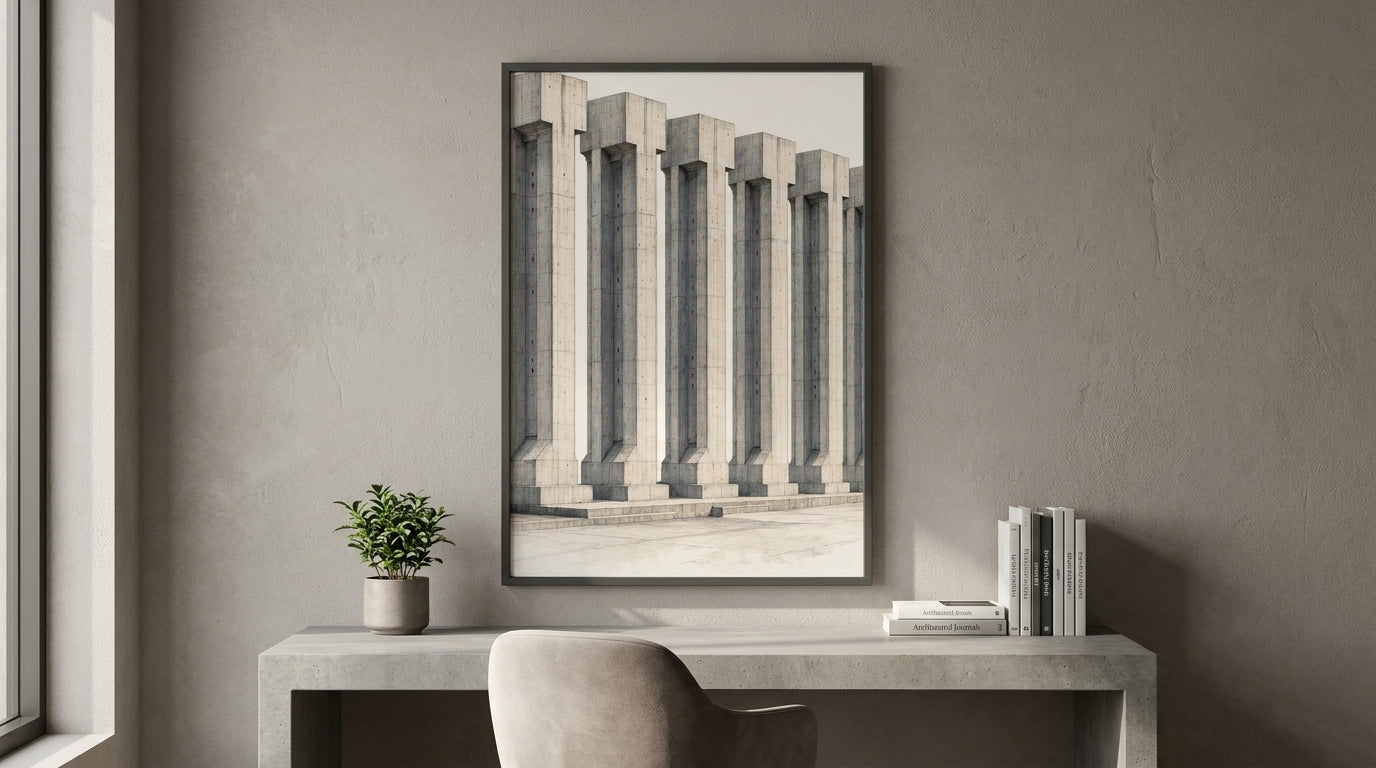 Brutalist Columns in Line