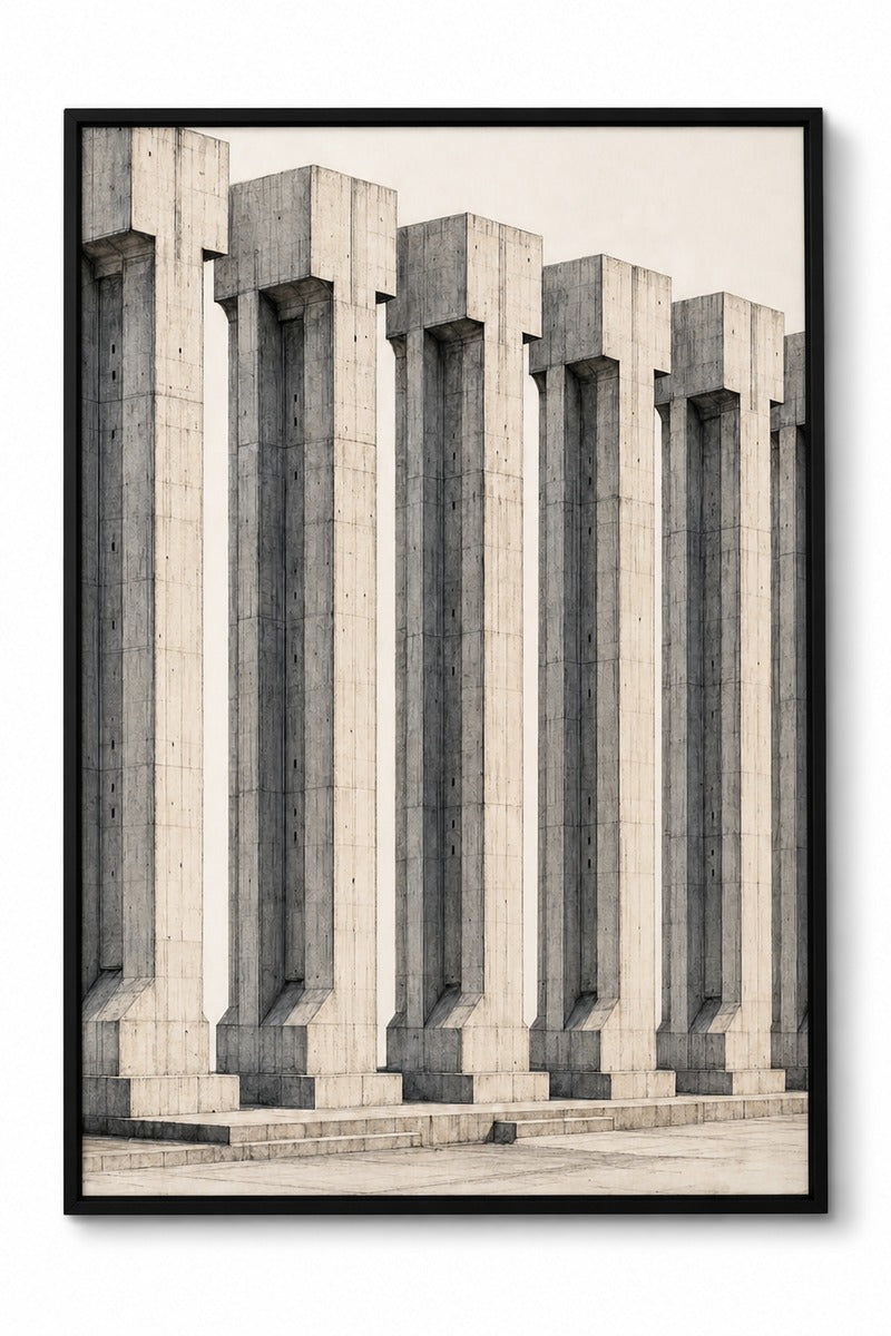 Brutalist Columns in Line