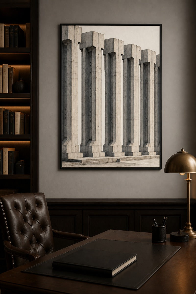 Brutalist Columns in Line