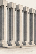 Brutalist Columns in Line
