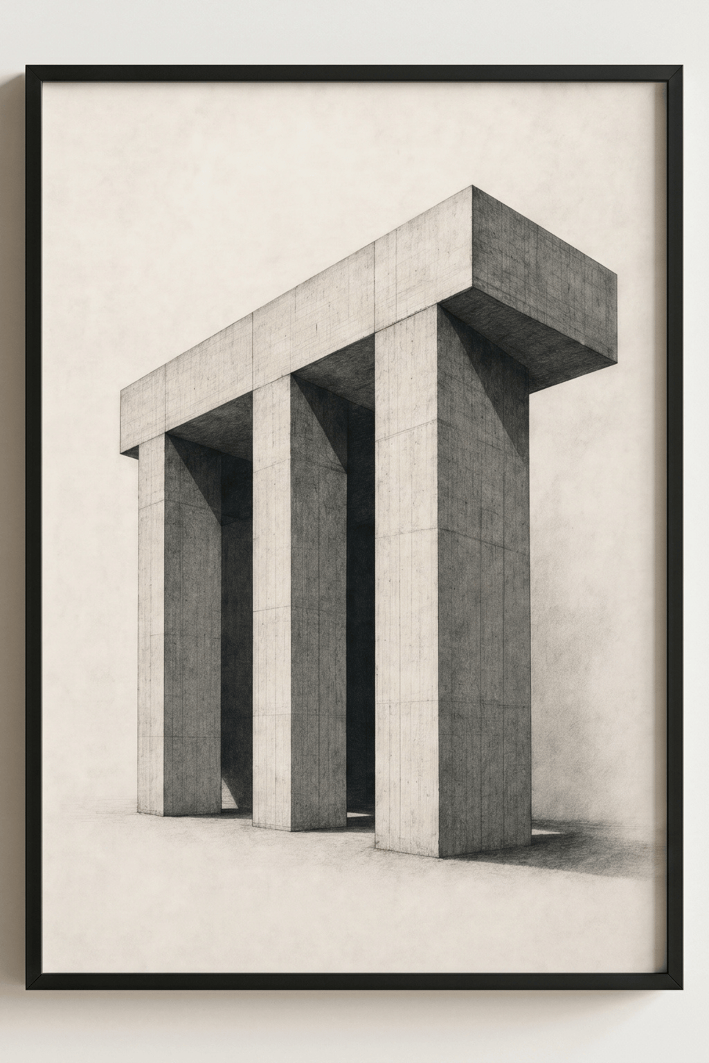 Brutalist Columns in Shadow