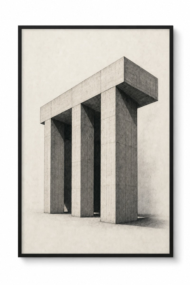 Brutalist Columns in Shadow