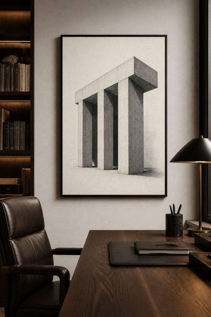 Brutalist Columns in Shadow
