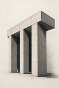 Brutalist Columns in Shadow