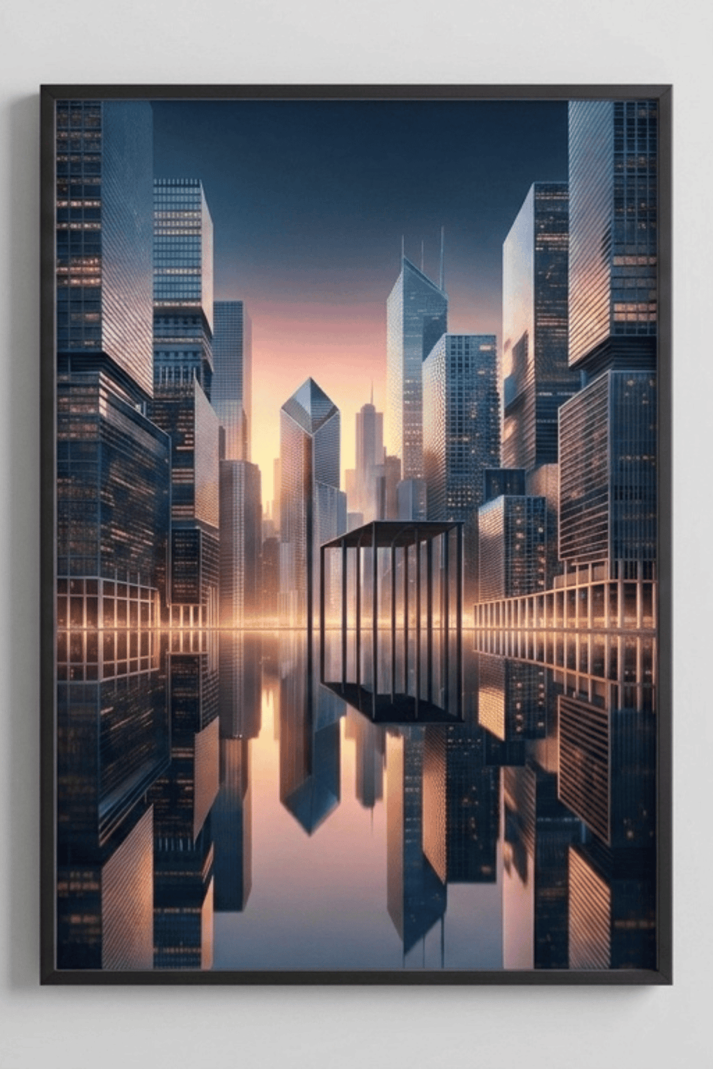 Cityscape Reflections: Twilight Horizons