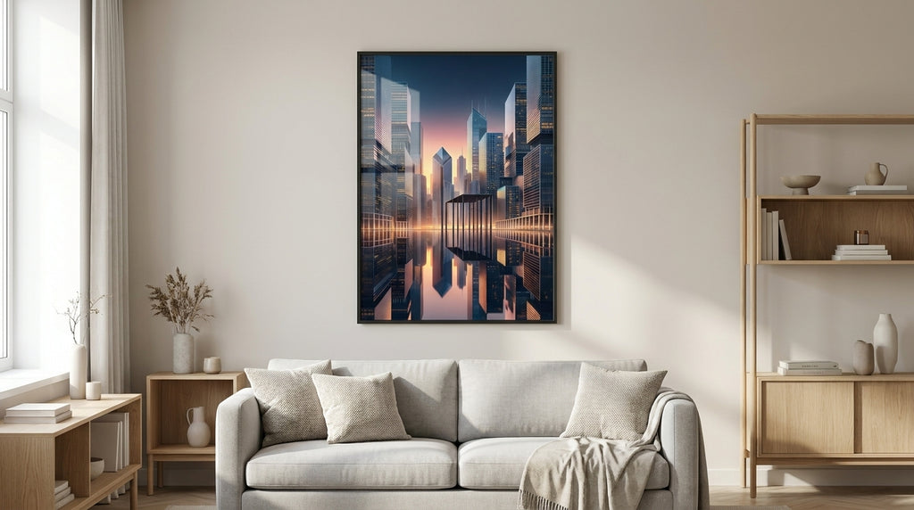 Cityscape Reflections: Twilight Horizons