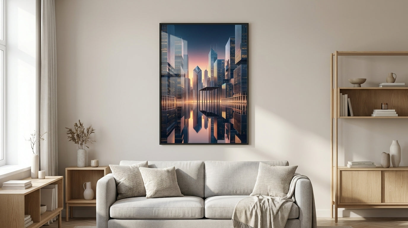 Cityscape Reflections: Twilight Horizons