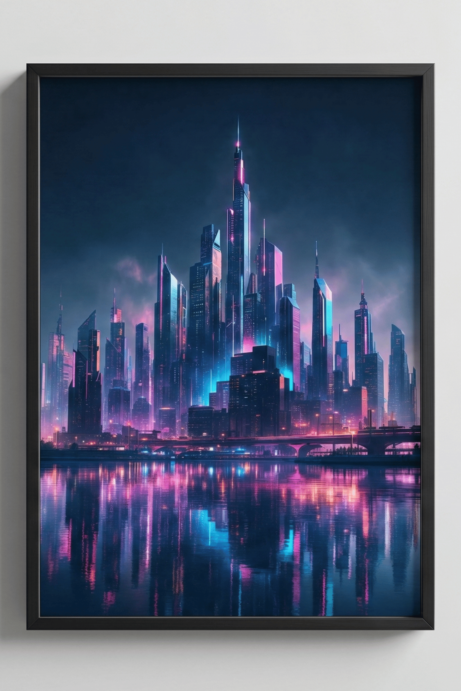 Futuristic Cityscape in Glowing Hues