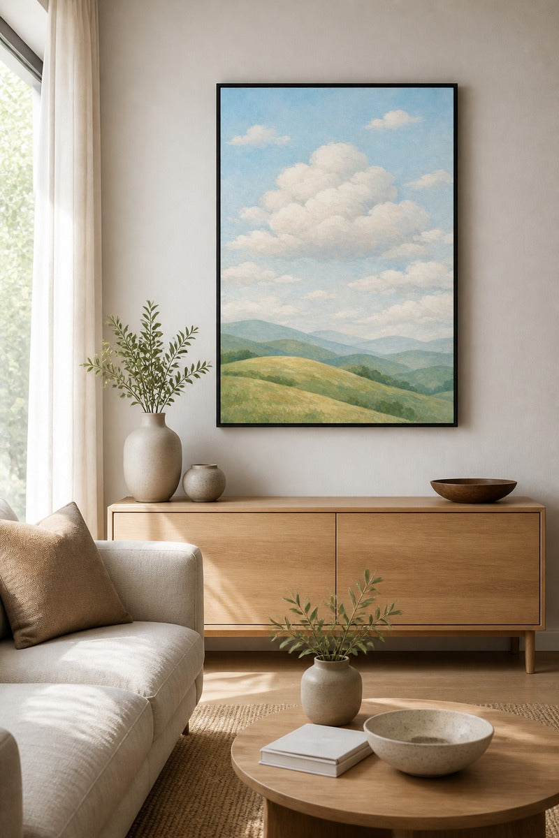 Gentle Clouds Over Hills
