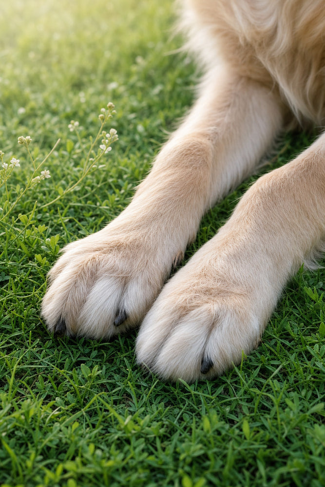 Gentle Paws on Soft Grass