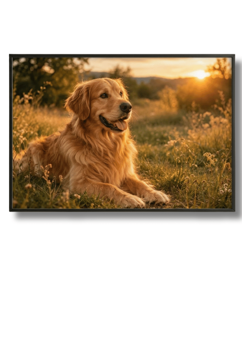 Hund in der Goldenen Stunde