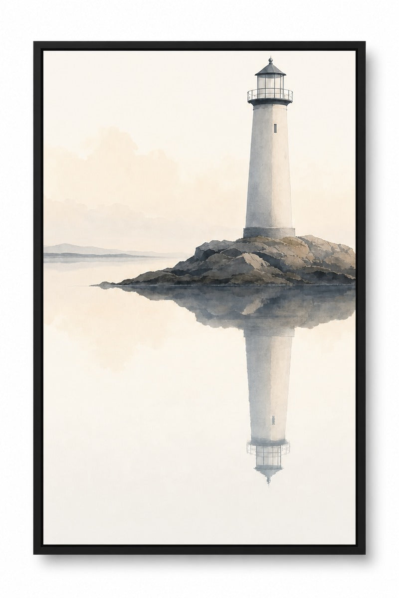 Lighthouse Reflecting Calm Waters