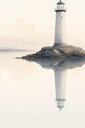 Lighthouse Reflecting Calm Waters