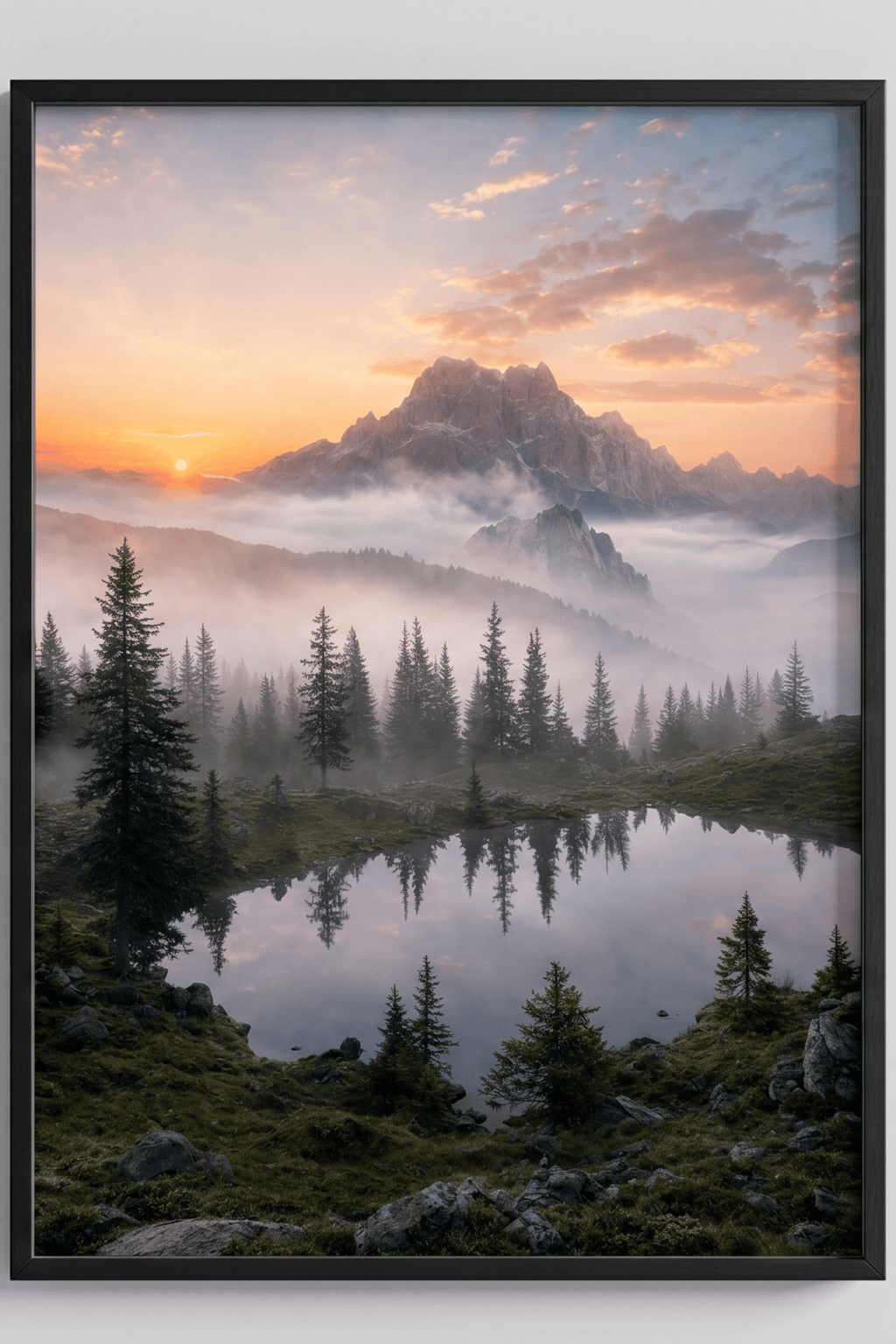 Misty Peaks at Dawn