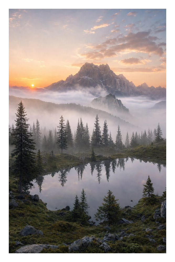 Misty Peaks at Dawn