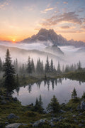 Misty Peaks at Dawn