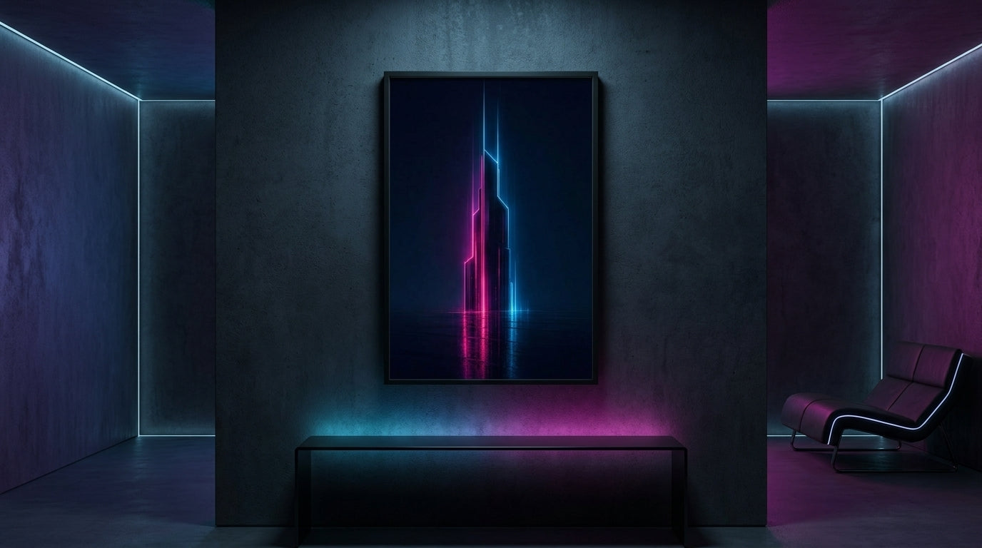 Neon Rain Reflections