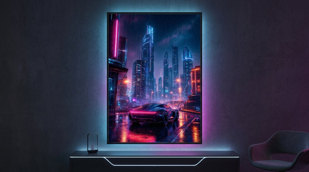 Neon Rain Over Cyber Streets