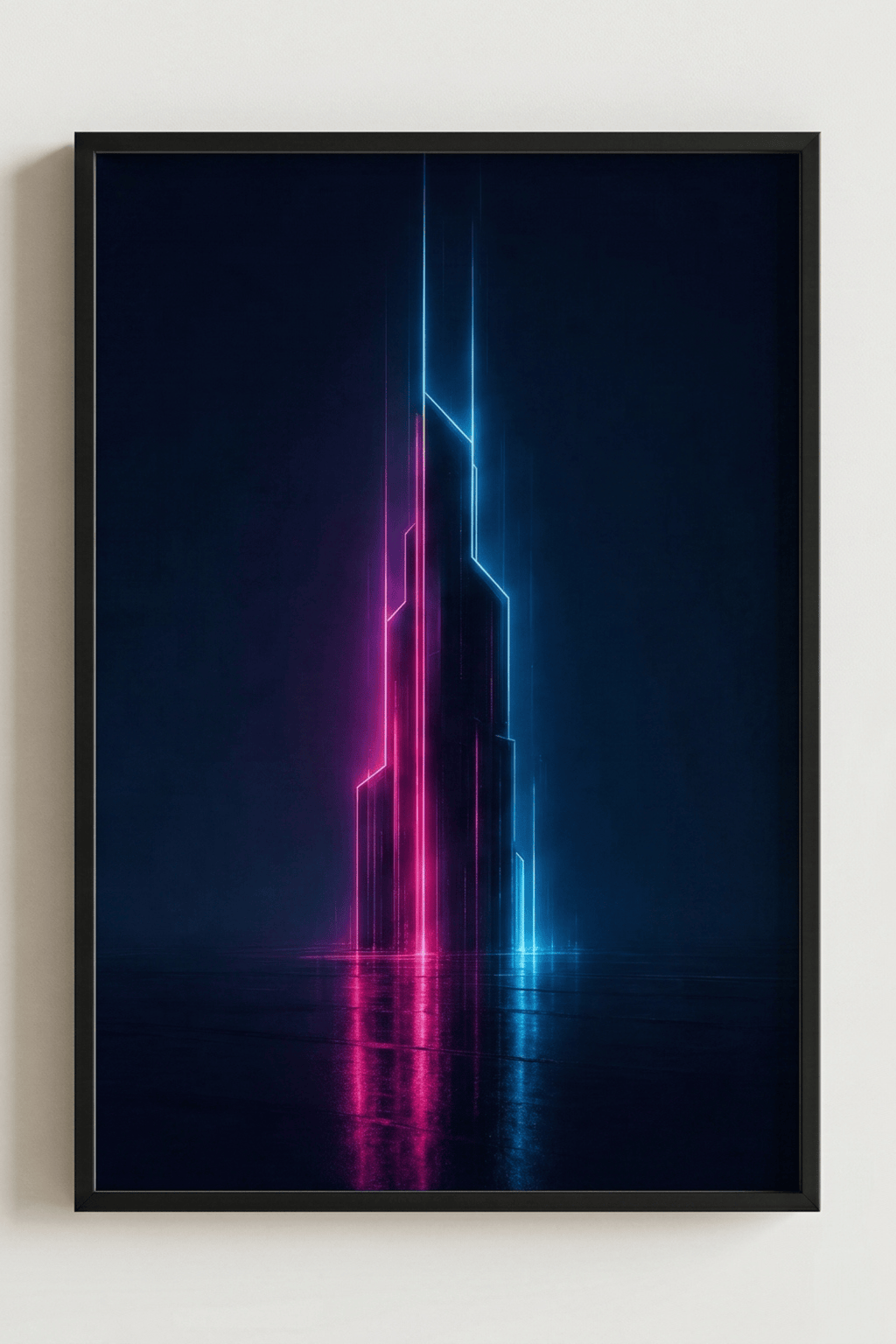 Neon Rain Reflections
