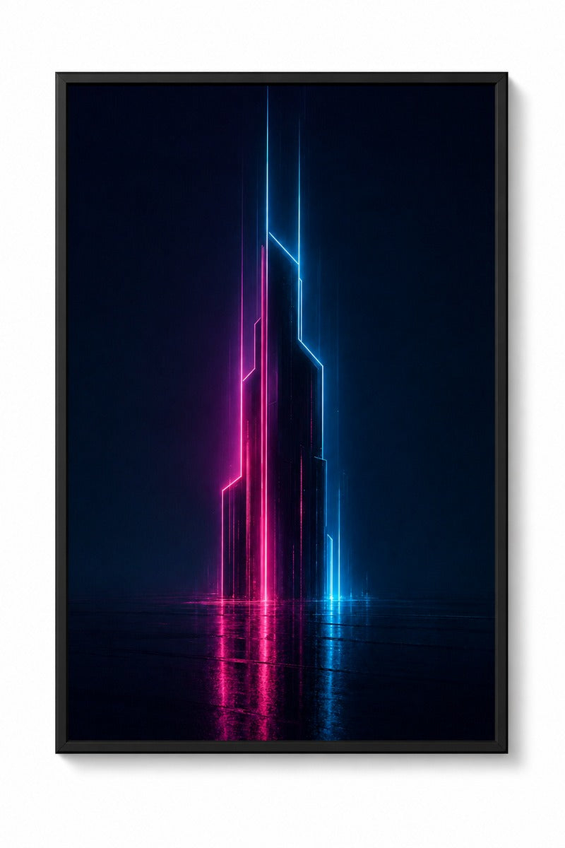 Neon Rain Reflections