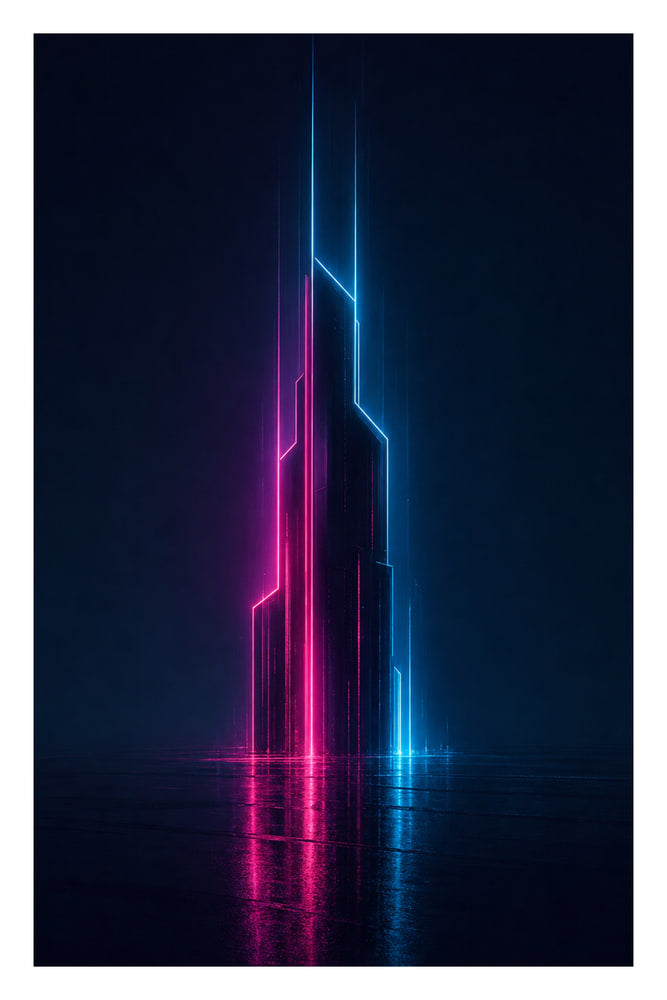 Neon Rain Reflections