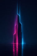 Neon Rain Reflections