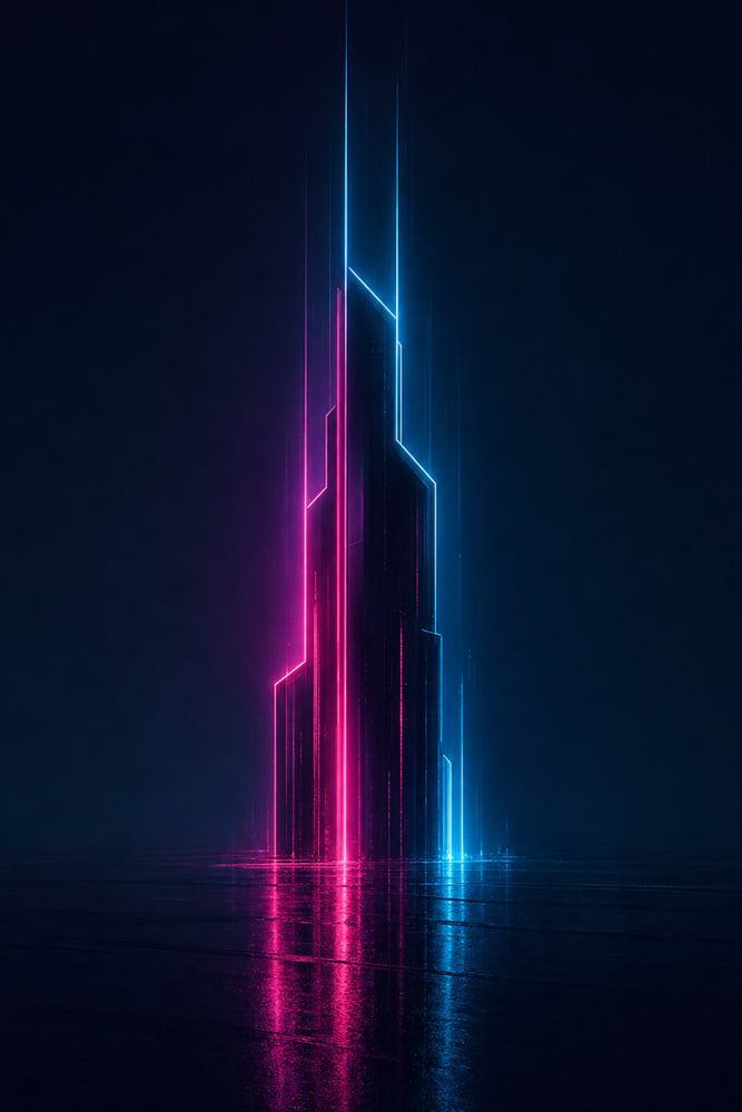 Neon Rain Reflections
