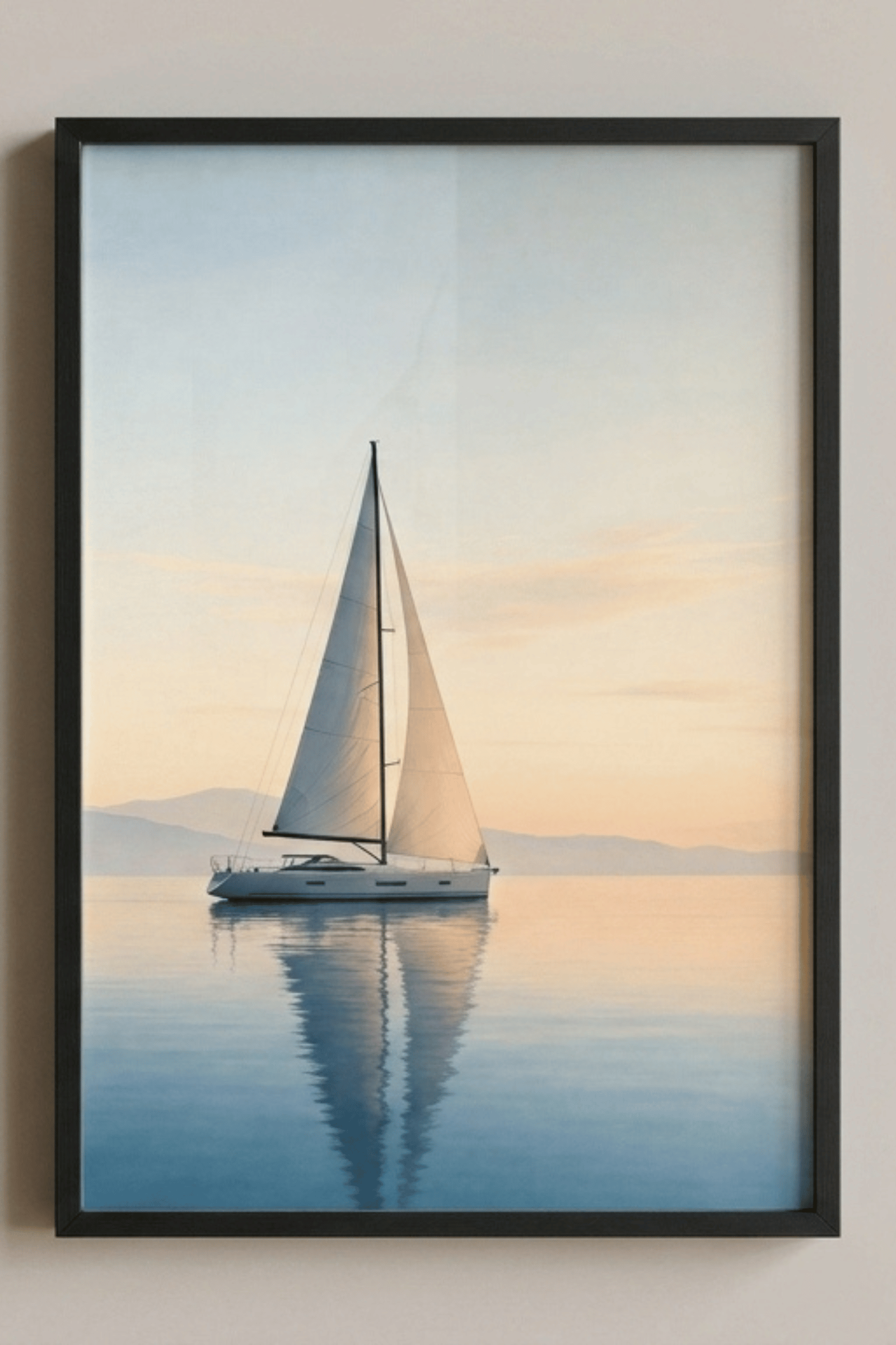 Serene Waters with Sails
