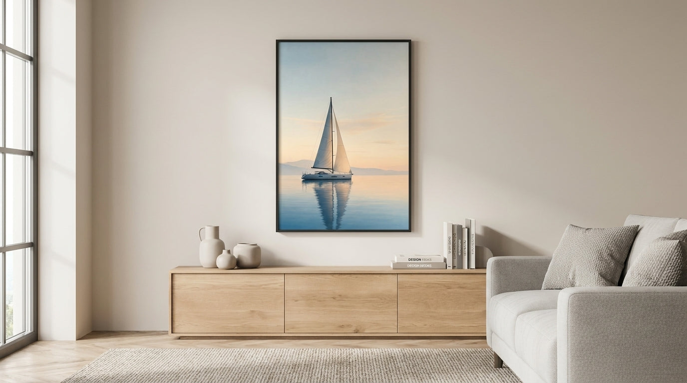 Serene Waters with Sails