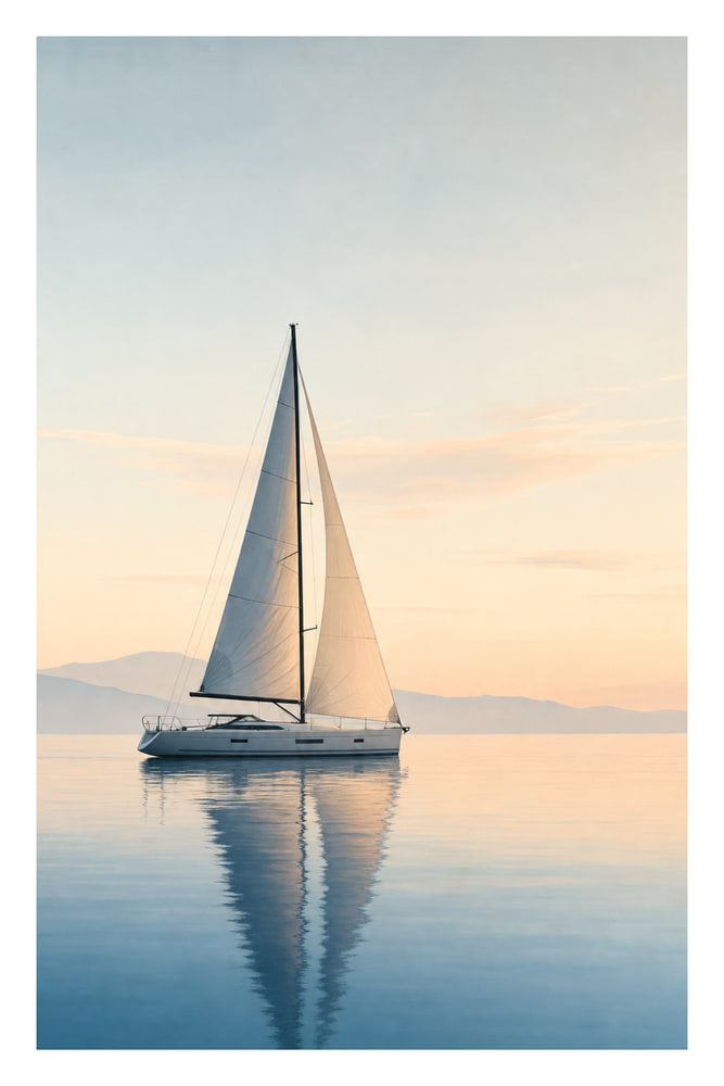 Serene Waters with Sails