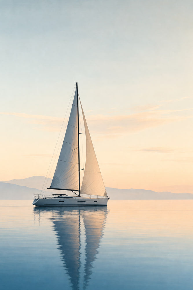 Serene Waters with Sails