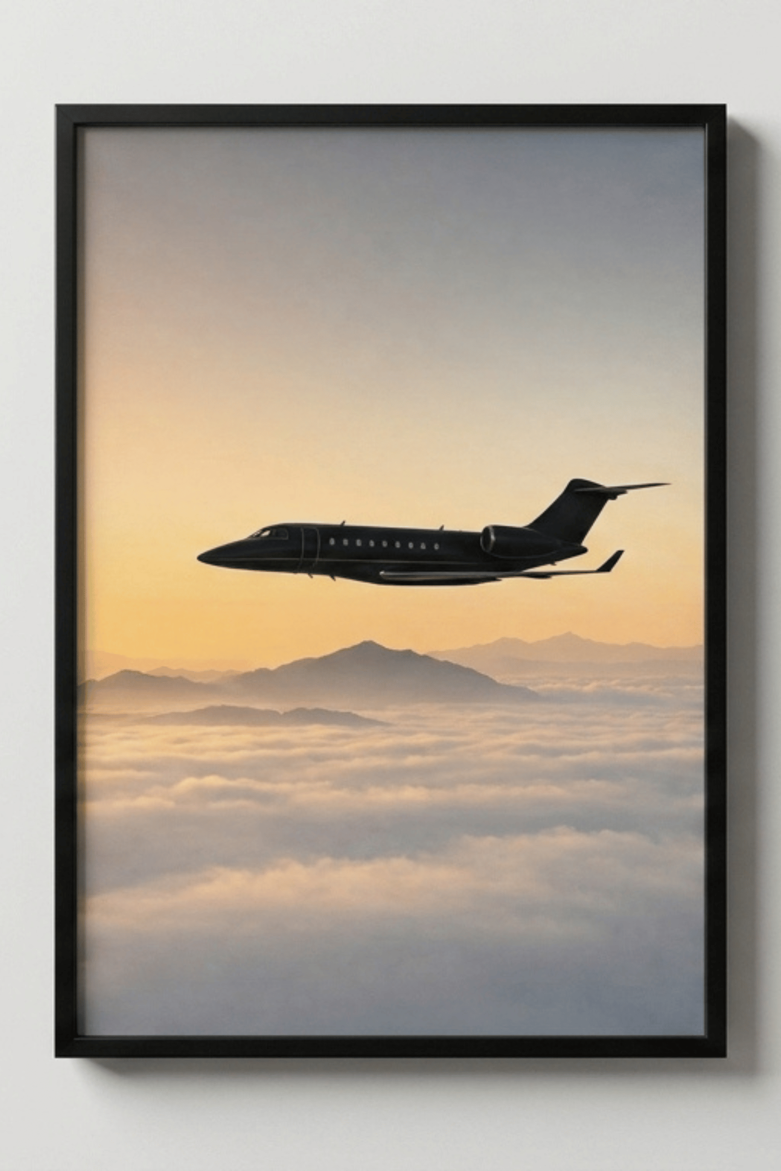 Silhouetted Flight Above Clouds