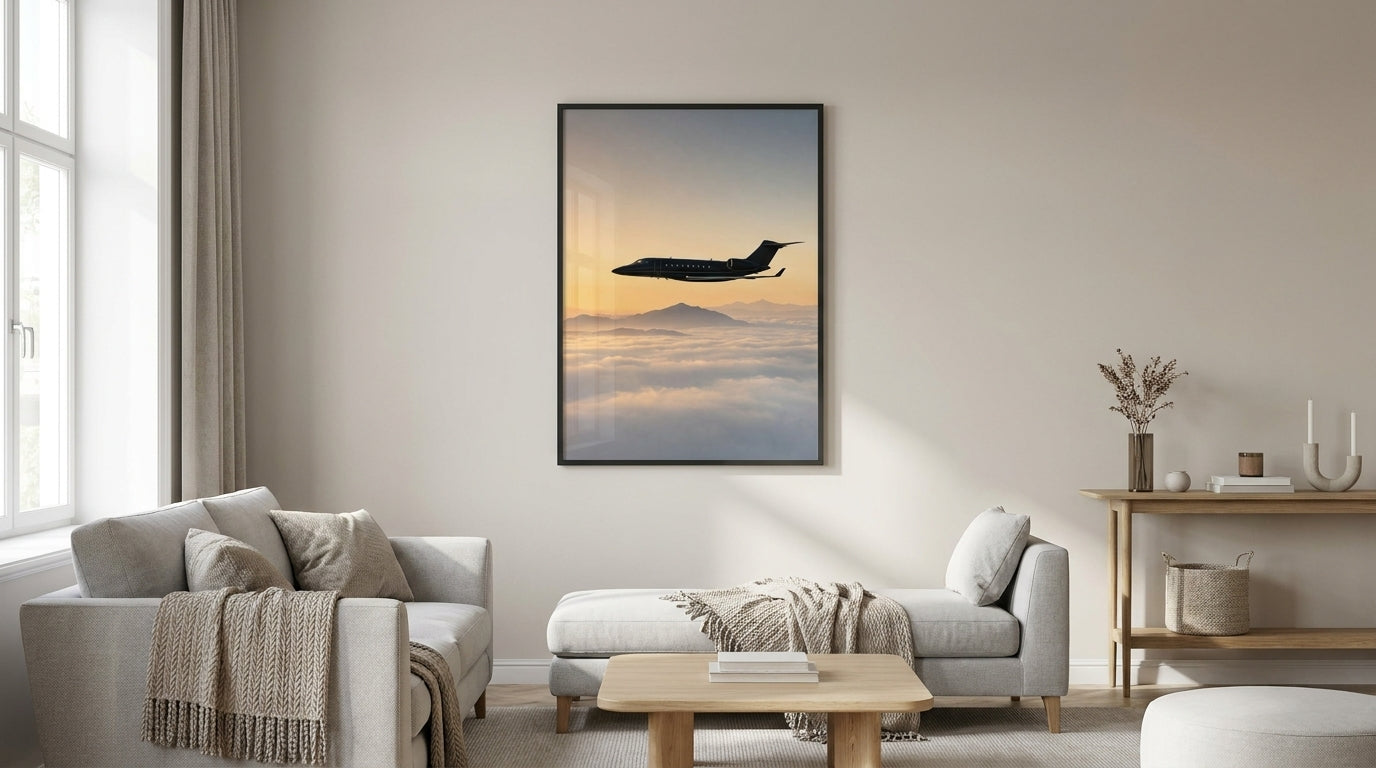 Silhouetted Flight Above Clouds