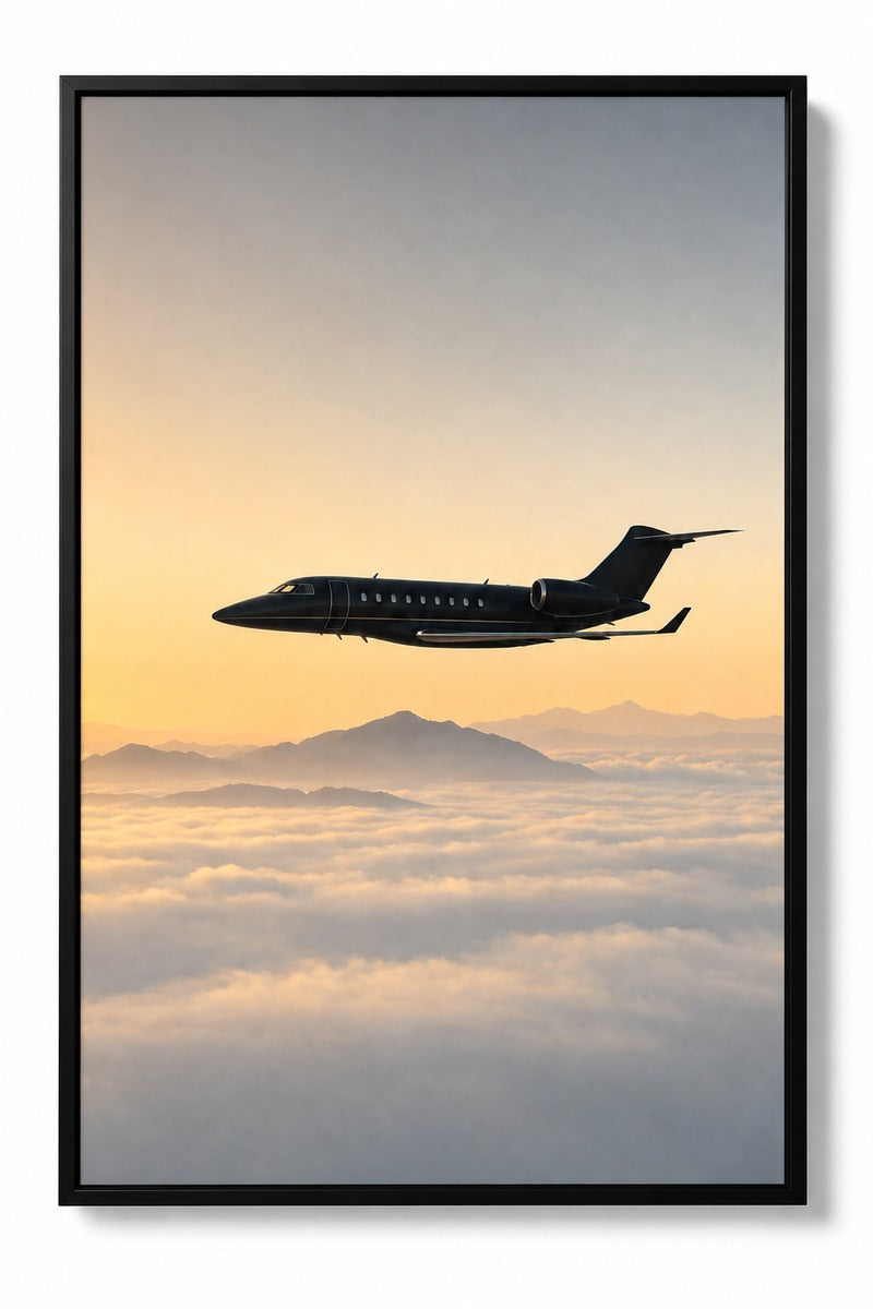 Silhouetted Flight Above Clouds