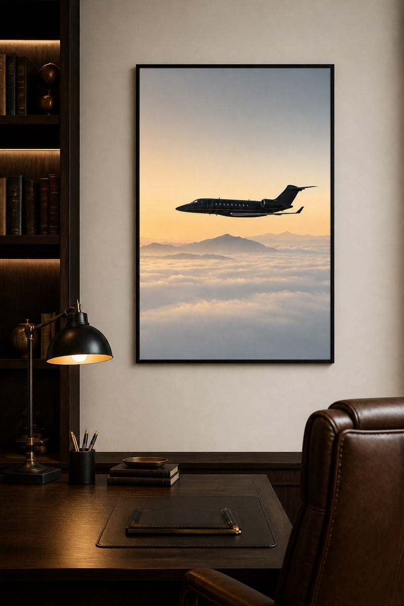 Silhouetted Flight Above Clouds
