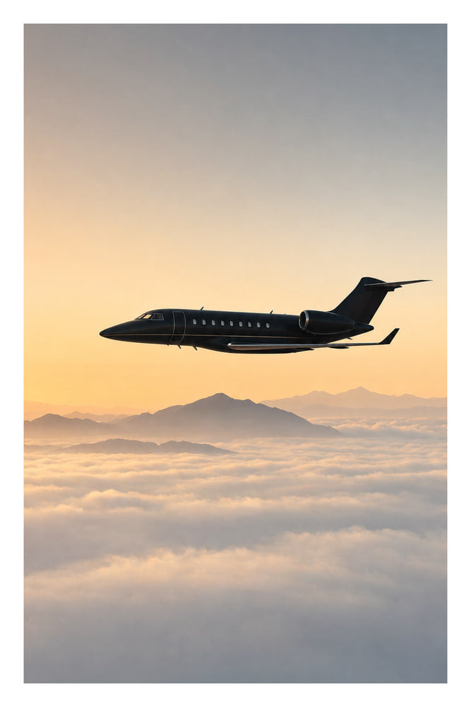 Silhouetted Flight Above Clouds