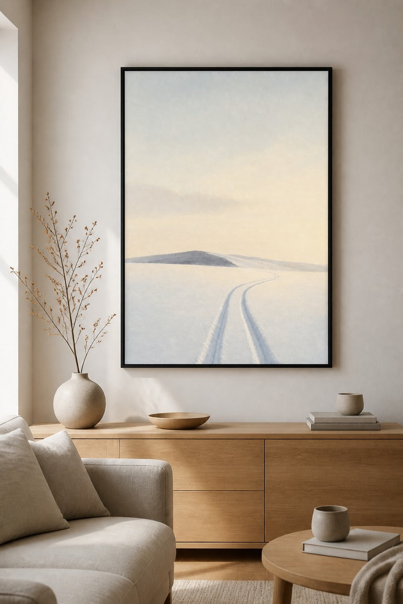 Ski Tracks in Snow
