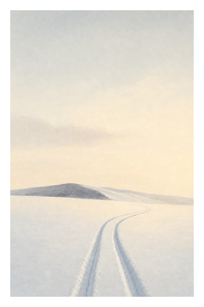 Ski Tracks in Snow