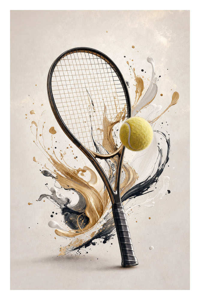 Tennis Racket and Ball Symphony