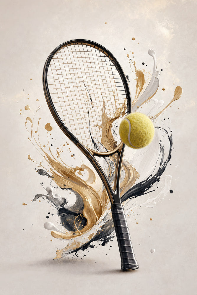 Tennis Racket and Ball Symphony